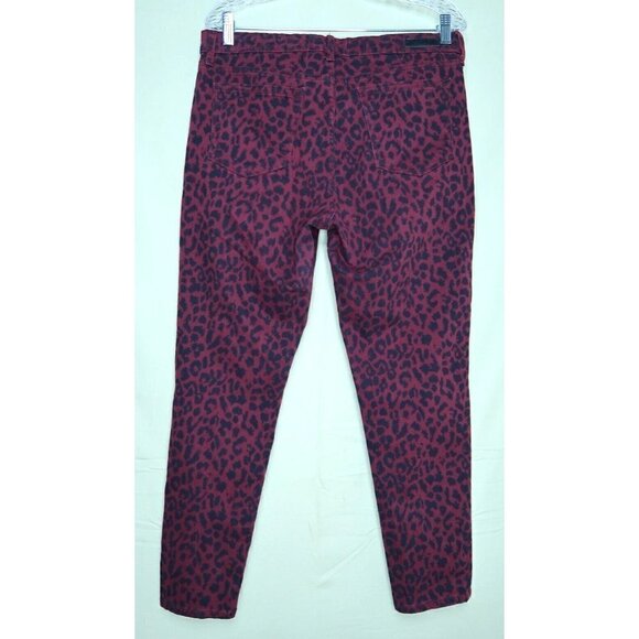 Social Standard by Sanctuary Ankle Pants Womens 12 Red Cheetah Print Skinny FIt - Picture 9 of 15